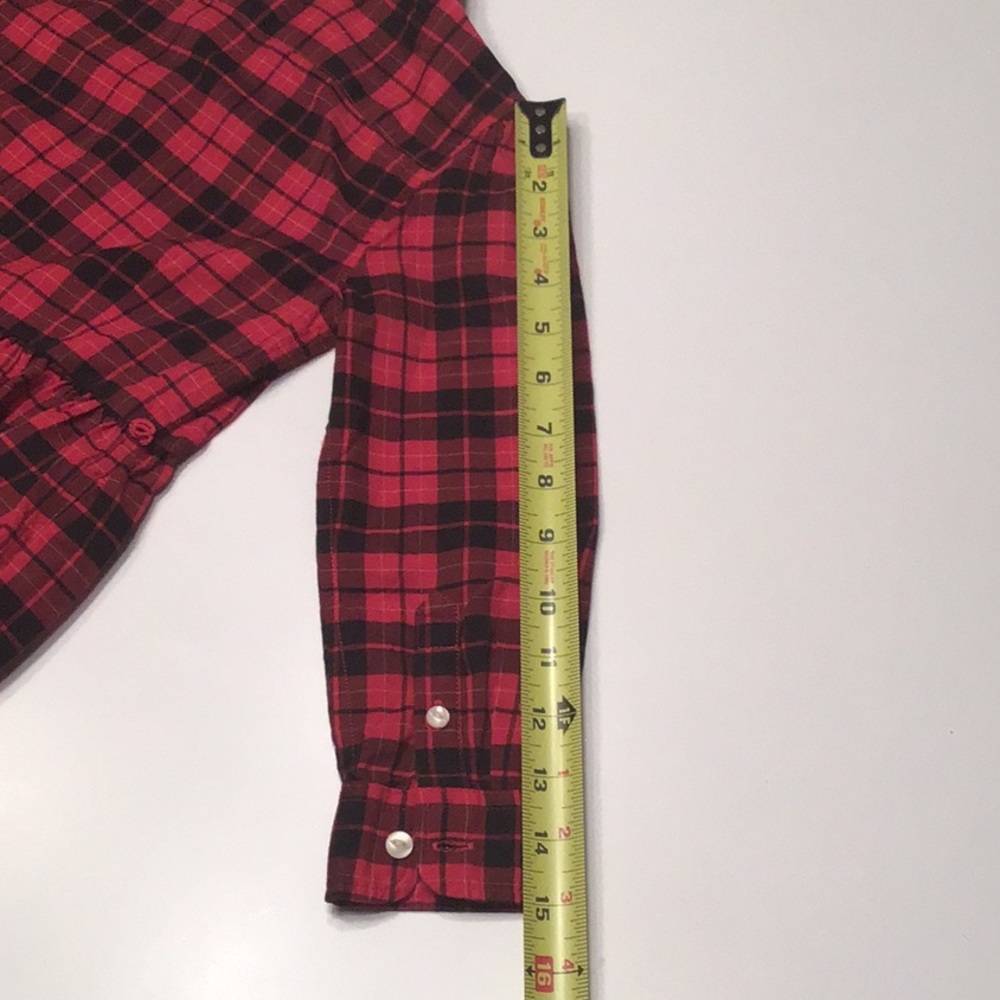 Ralph Lauren Cotton Tartan Plaid Dress Button Down Sleeves Pockets - Picture 7 of 9